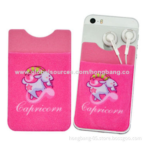 Sticky Mobile Phone Pockets, Made of Microfiber + 3m Glue Materials, 5.5x9cm Size